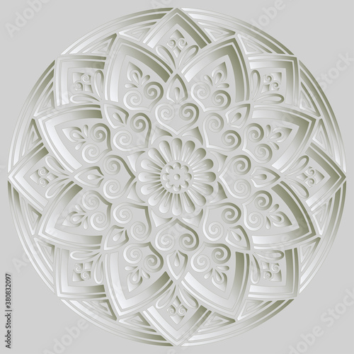 Mandala pattern white 3D gradient good mood