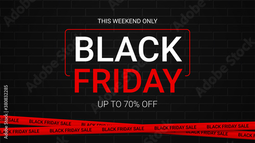 Black Friday banner design template for promotion, vector illustration