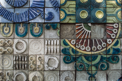 Mosaics in Jain Temple, Kolkata, West Bengal, India photo