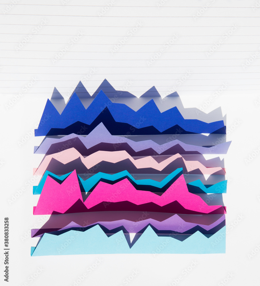 Overhead handmade business chart with shadows Overhead handmade business chart with shadows