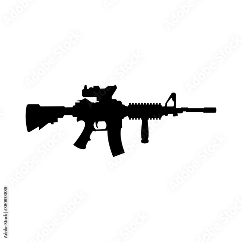 vector illustration of an assault rifle photo