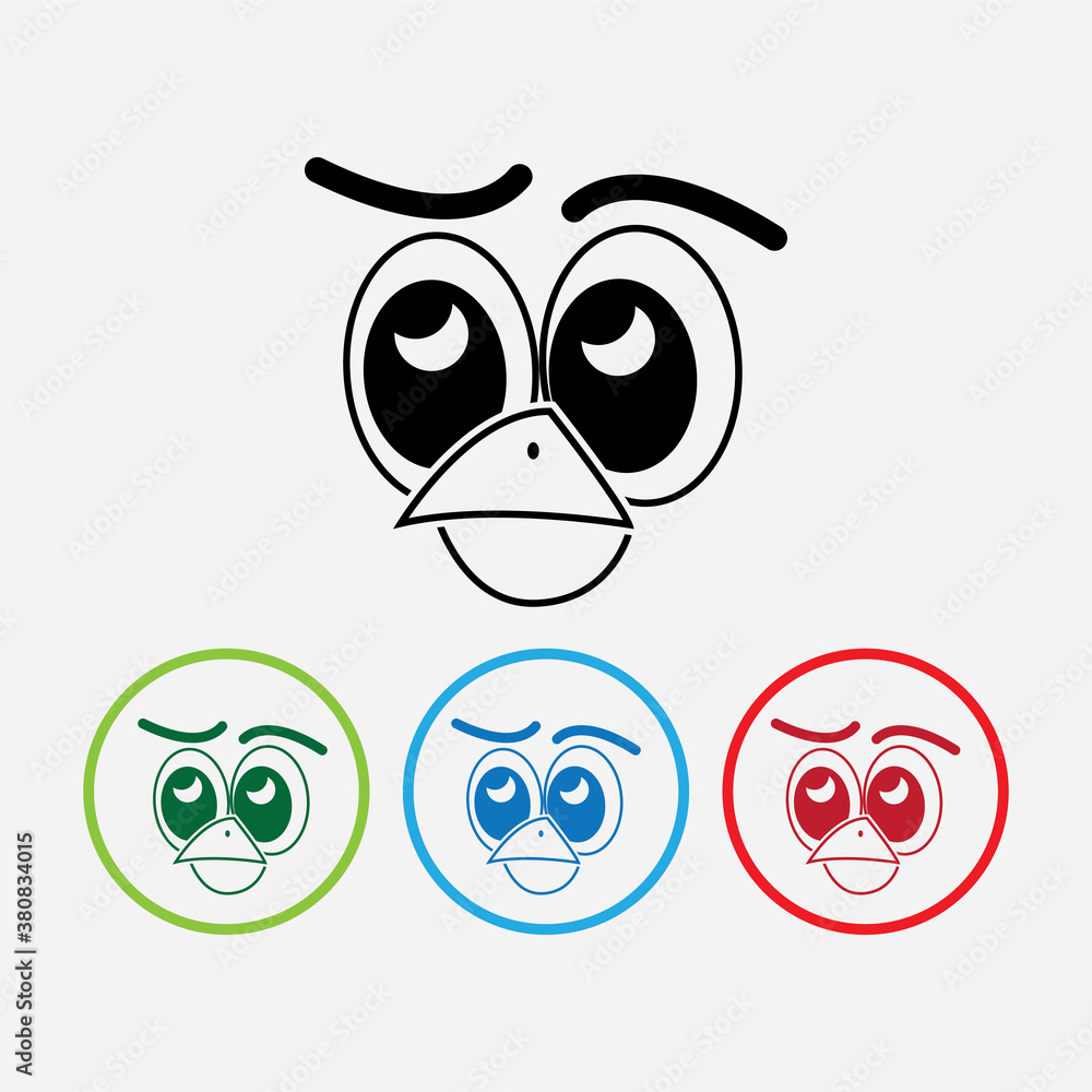 cartoon birdies face emoticon design cartoon birdies face emoticon design