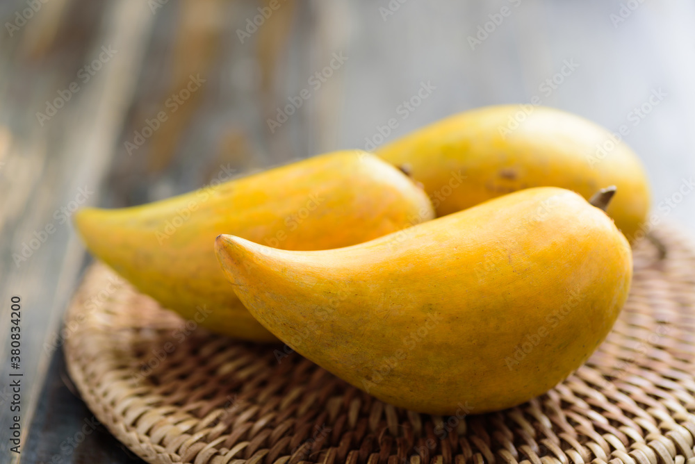 Eggfruit or canistel, Thai fruit, In Thai names such as Xiantao, Lamut Khamen or Mon khai