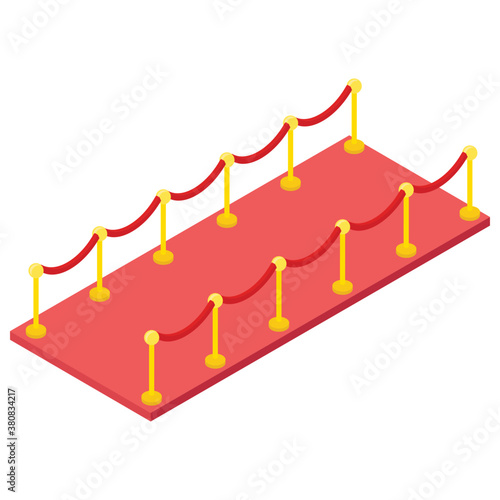 
Isometric icon of red carpet.
