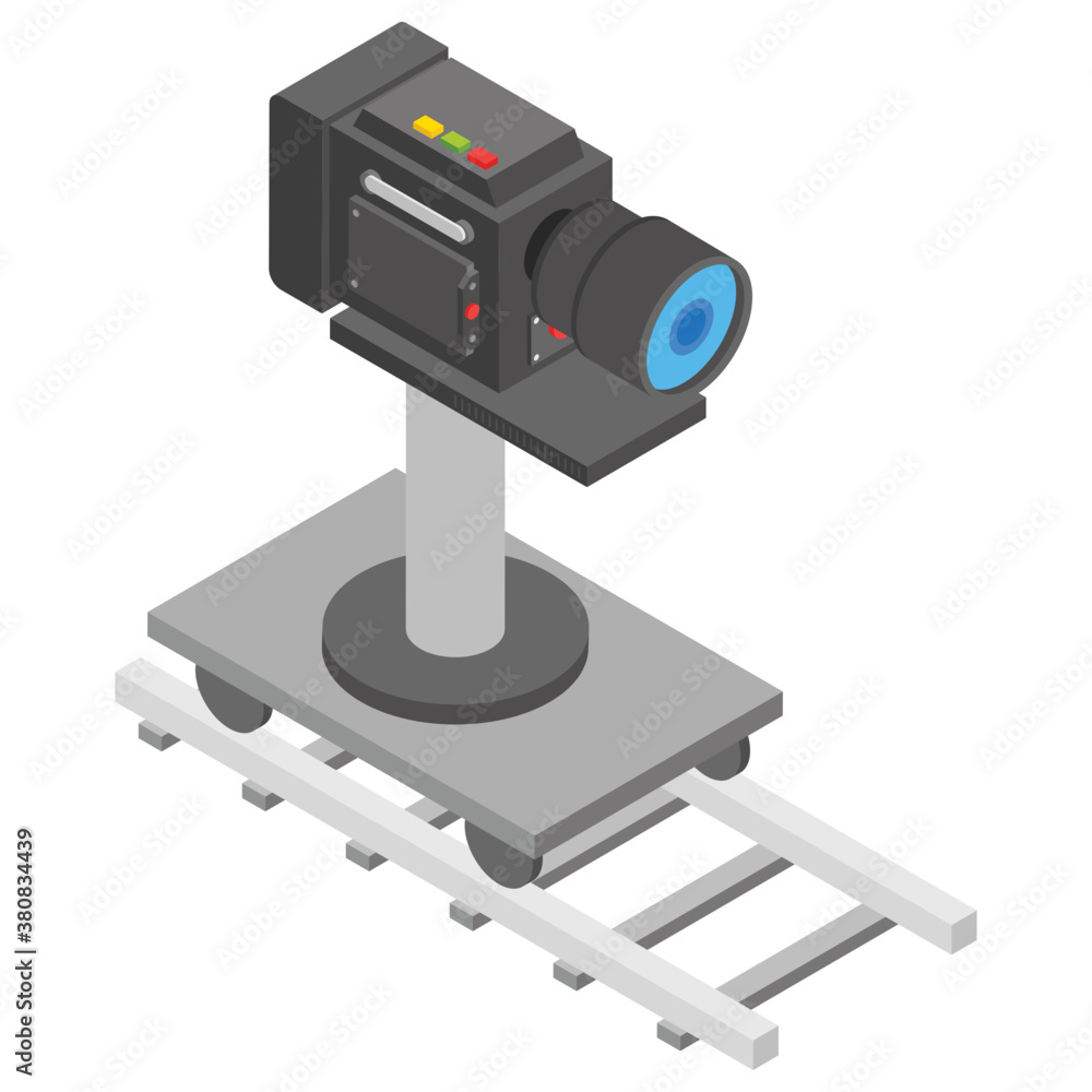 Movie camera, isometric vector icon.
Movie camera, isometric vector icon.