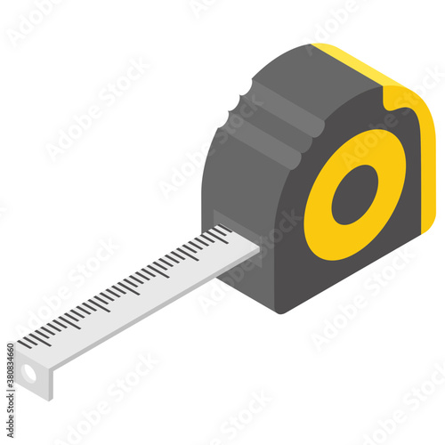 
Inches tape, isometric icon vector 
