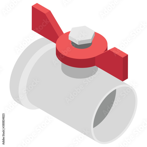 
Pipe valve isometric icon 
