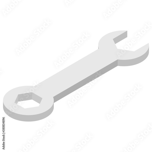  Isometric icon design of spanner 