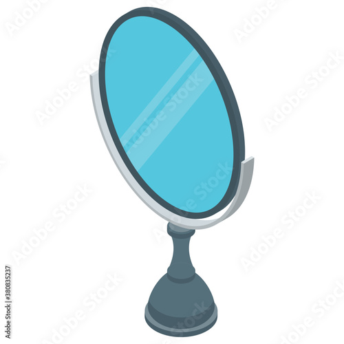 
Hand mirror icon in isometric vector 
