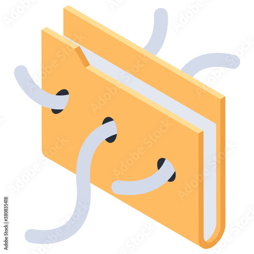 
Isometric design of infected file icon.
