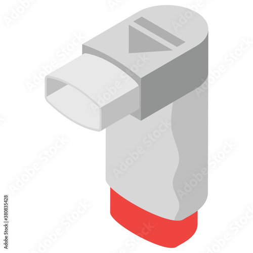 
Inhaler, isometric vector icon, 
