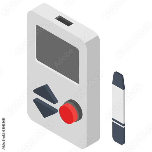 
Glucometer, isometric vector icon 
