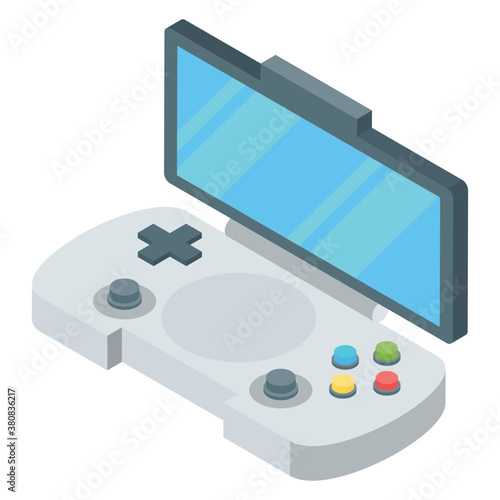 
Video game icon in isometric vector 
