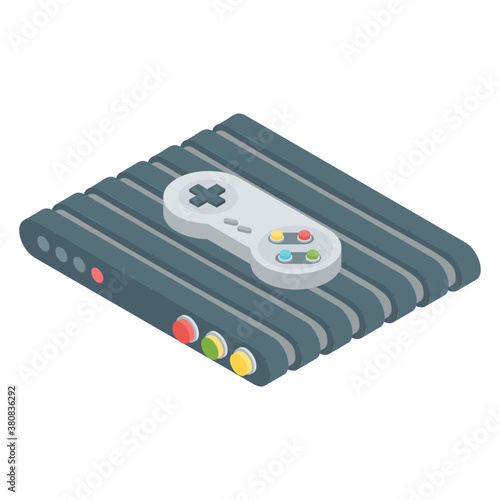 
Video game icon in isometric vector 
