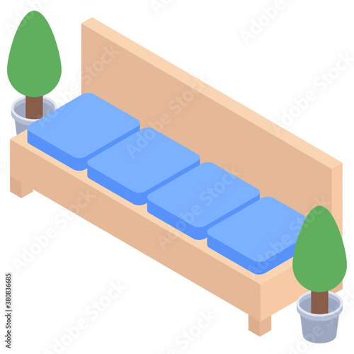 
Hotel lounge icon in isometric vector 
 photo