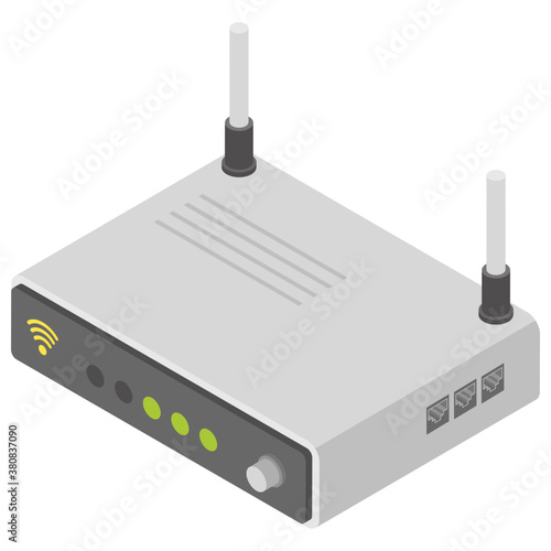 
Isometric vector icon of wifi router 
