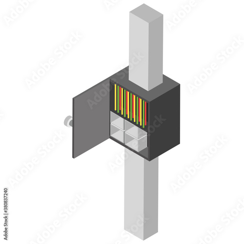 
Isometric vector icon of main switch, 
