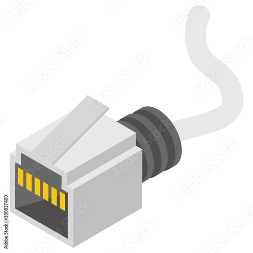 
Isometric vector icon of connector pot,  
