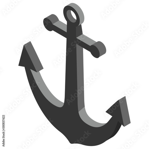 
Isometric vector icon of anchor 
