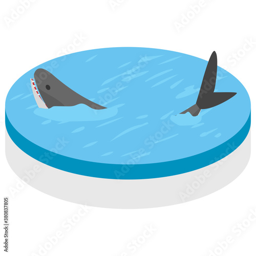 
Whale, isometric vector icon, 
