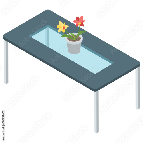 
Lounge table icon in isometric vector 
