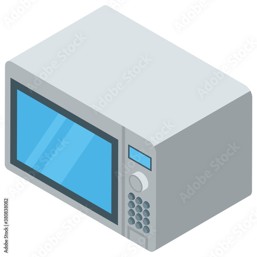 
Microwave icon in isometric vector

