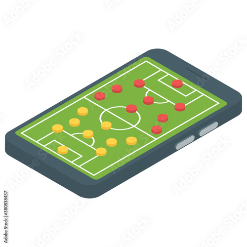 
Isometric vector of mobile game icon 
