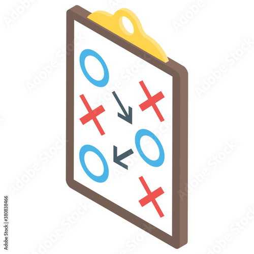 
Sports tactics icon in isometric vector 
