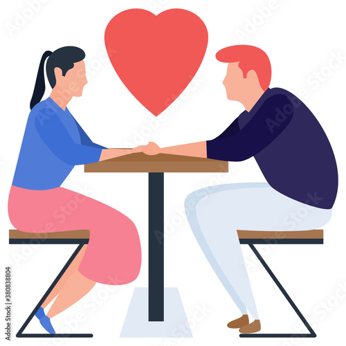 
Romantic date illustration in flat design 
