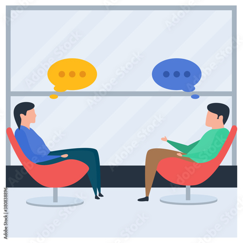 
Talking each other, chatting flat design illustration 
