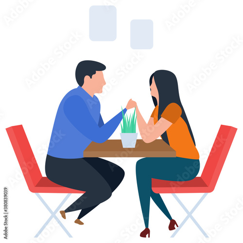 
Talking each other, flat design illustration 
