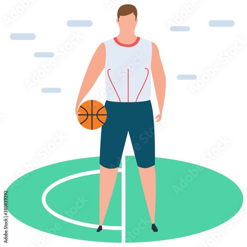 
Basketball player icon, isometric design.

