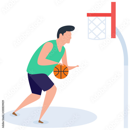 
Basketball player icon, isometric design.
