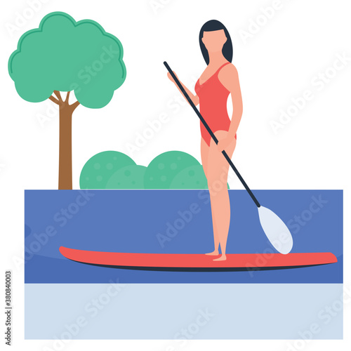 
Summer fun vector, boating illustration 
