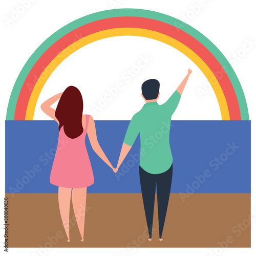 
Honeymoon illustration in flat vector 

