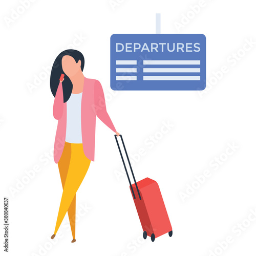 
departure illustration in flat vector 
