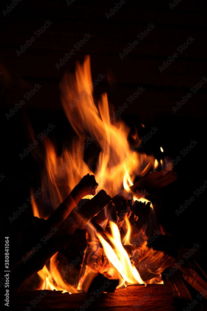 Burning fire flame on black background Burning fire flame on black background