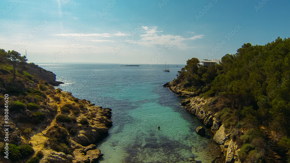 Aerial view of a beautiful small beach Aerial view of a beautiful small beach