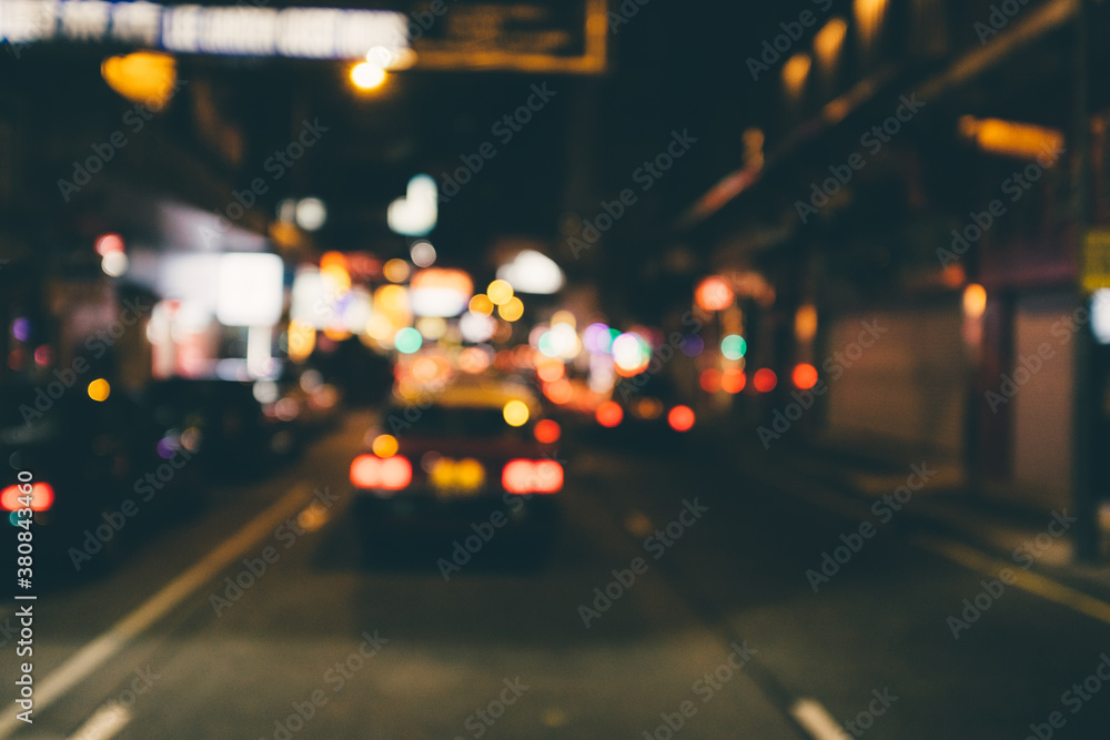 Defocused Image of Night's Traffic in Hong Kong Defocused Image of Night's Traffic in Hong Kong