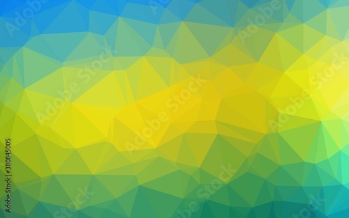 Light Blue  Yellow vector low poly texture. An elegant bright illustration with gradient. Triangular pattern for your business design.