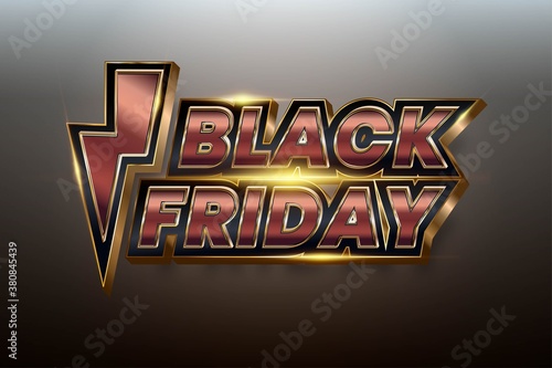 Flash Sale Black Friday with text effect theme metal bronze gold color concept for trendy flayer and banner template promotion market online