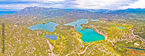 Bacina lakes landscape aerial panoramic view photo