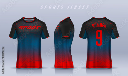 t-shirt sport design template, Soccer jersey mockup for football club. uniform front and back view.