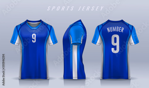 t-shirt sport design template, Soccer jersey mockup for football club. uniform front and back view.