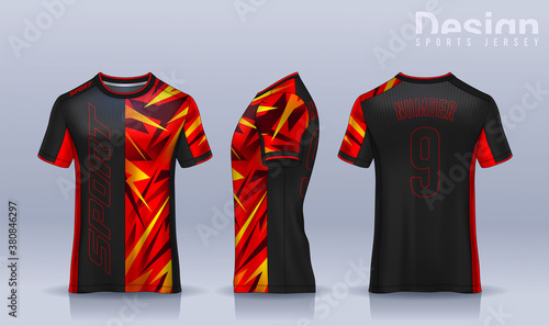 t-shirt sport design template, Soccer jersey mockup for football club. uniform front and back view.