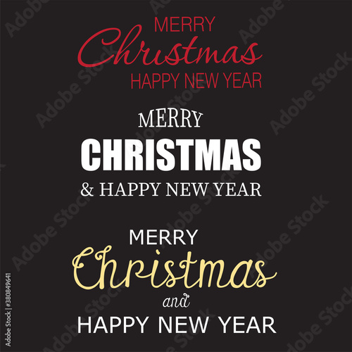 Merry Christmas and Happy New Year Vector Background.