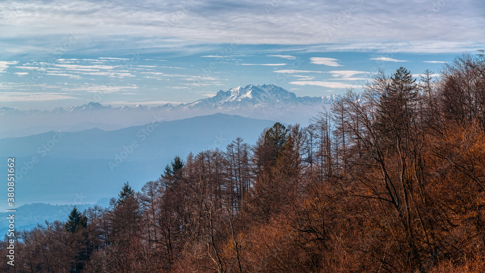 View on the Monte Rosa massif in autumn
