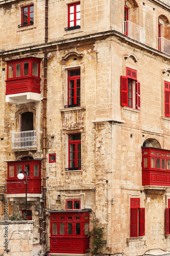 Ttraditional facade in Valletta, Malta photo