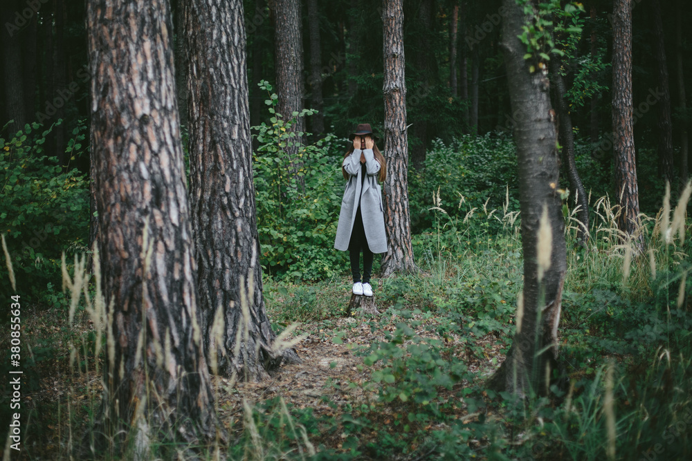 Autumn portrait brunette woman Autumn portrait brunette woman