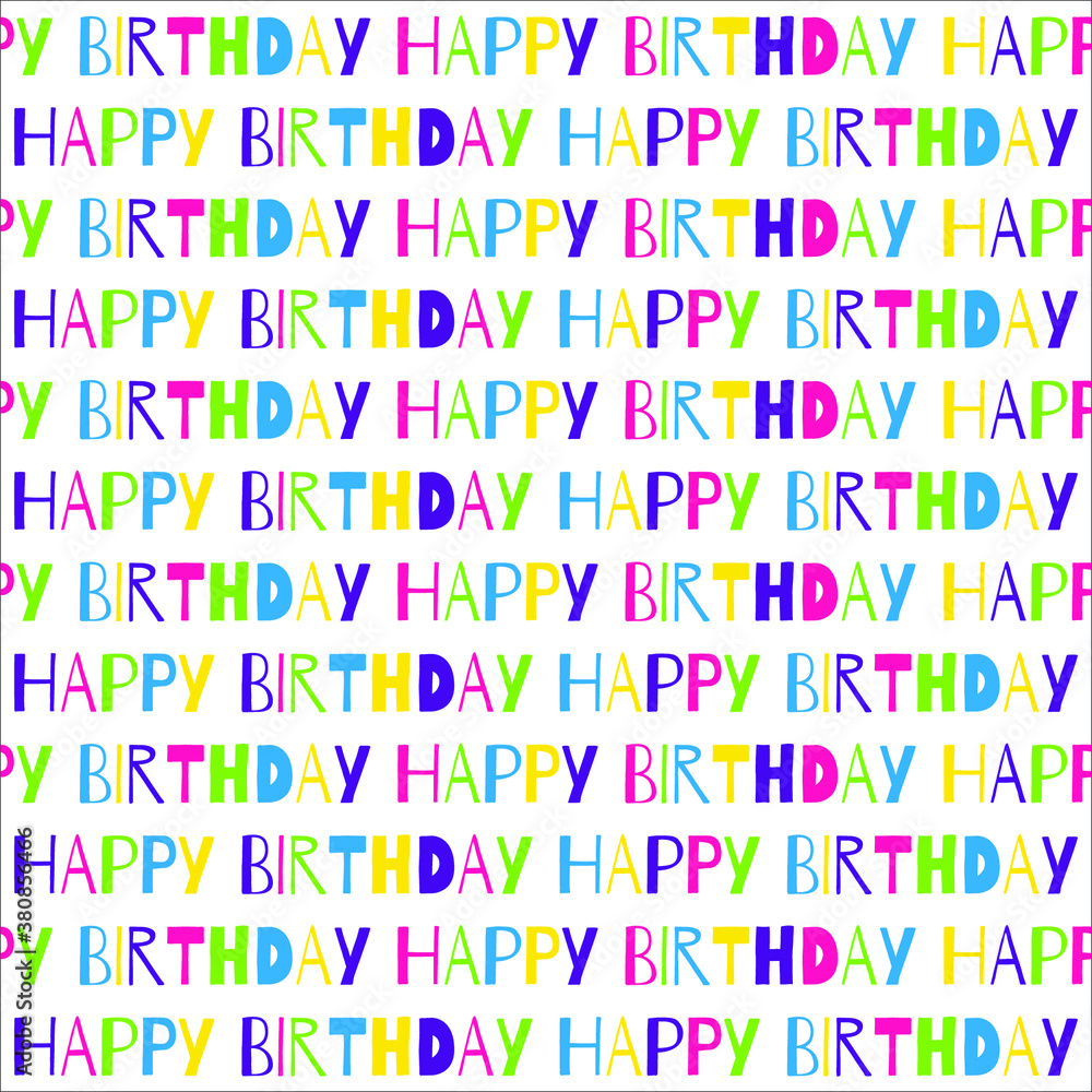 seamless pattern colorful happy birthday text